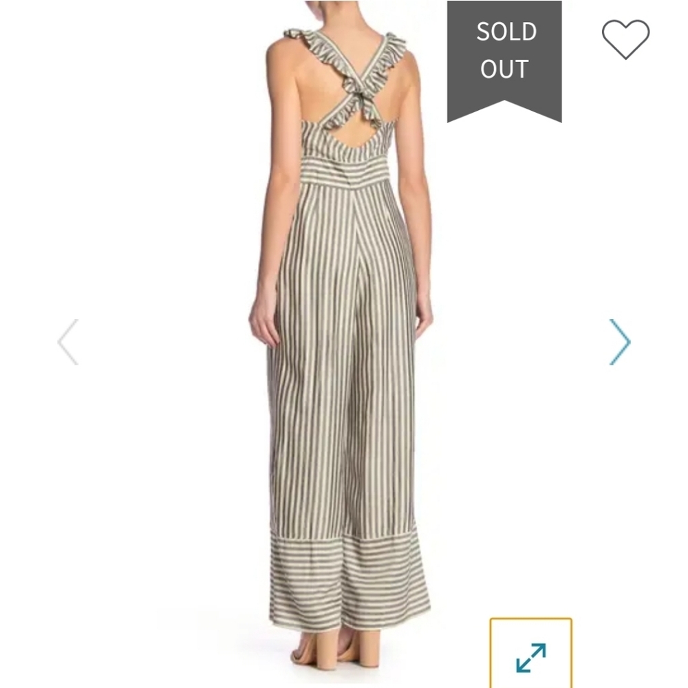 Striped Ruffle Free Press Jumpsuit - Picture 2 of 5